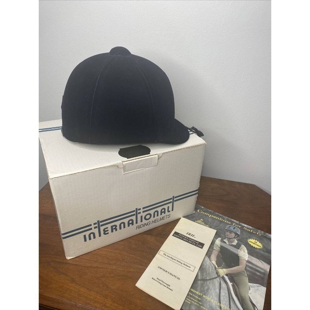 IRH International Riding Helmet SEI Certification Black Equestrian 7 1/8 Velvet